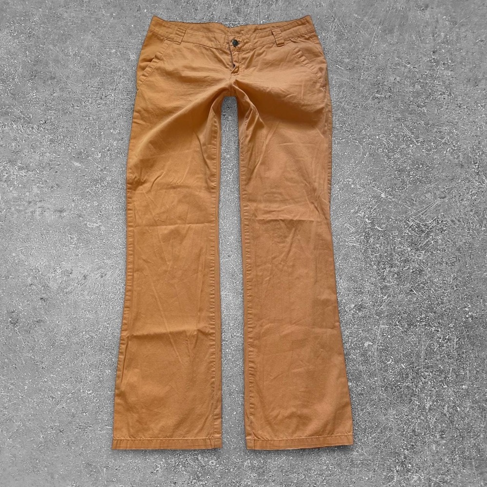 Rubbish Orange Flare Pants Womens Size 7 Y2K Retro Cotton Tan Trousers
